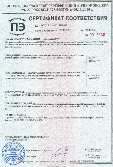 Зеркала Литвинова сертифицированы в России